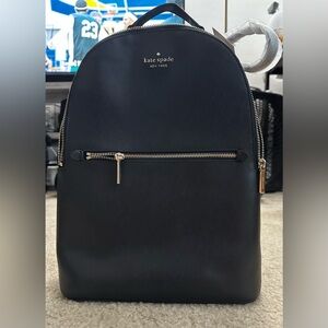Kate Spade Perry Leather Large Backpack (Black)